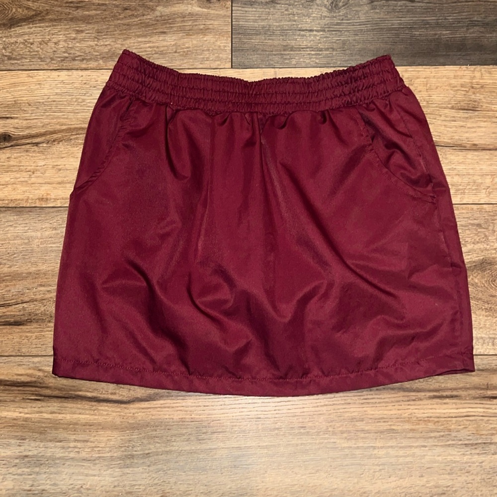 Maroon Polyester American Apparel Skirt - like new!